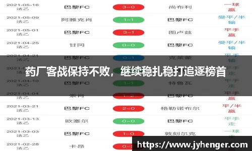 药厂客战保持不败，继续稳扎稳打追逐榜首