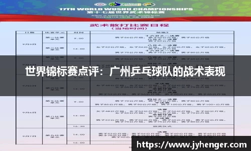 世界锦标赛点评：广州乒乓球队的战术表现